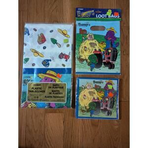Deadstock Barney's Great Adventure 1990s Farm Animals Birthday Party Supply Lot